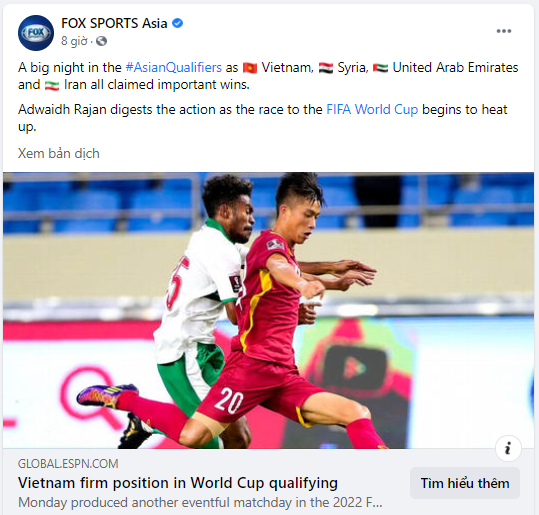 Trang bong da ESPN- Vietnam cung co vi tri vung chac trong vong loai World Cup 2022_anh2